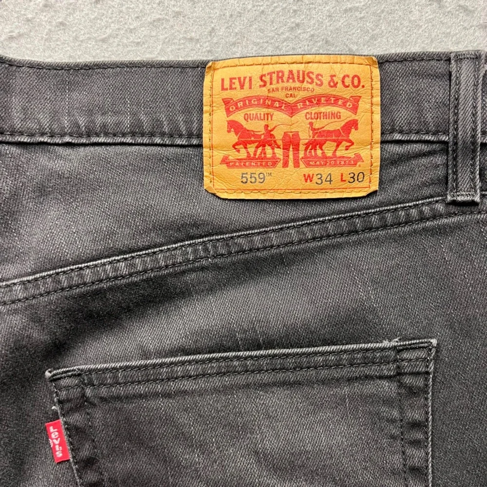Levis 559 Relaxed Straight Jeans Mens W34 L30 Grey Denim Pants 00559-0239